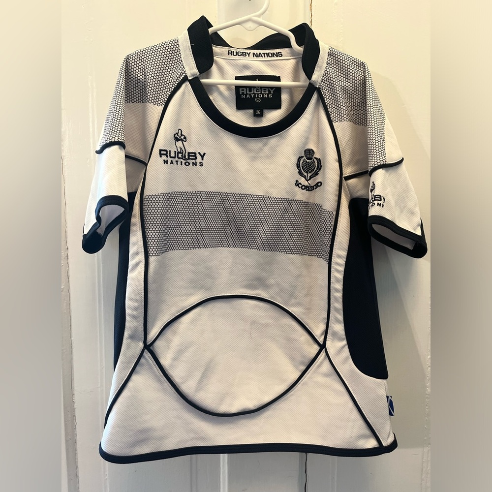 Rugby Nations Scotland Rugby National Team White Jersey Sz 26